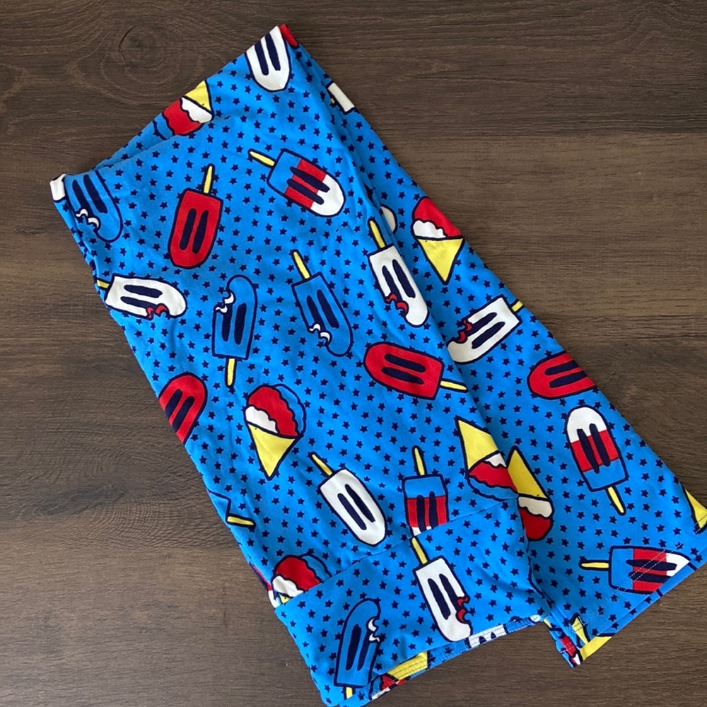 LuLaRoe OS One Size Patriotic July 4th Popsicle Summer Stars Leggings